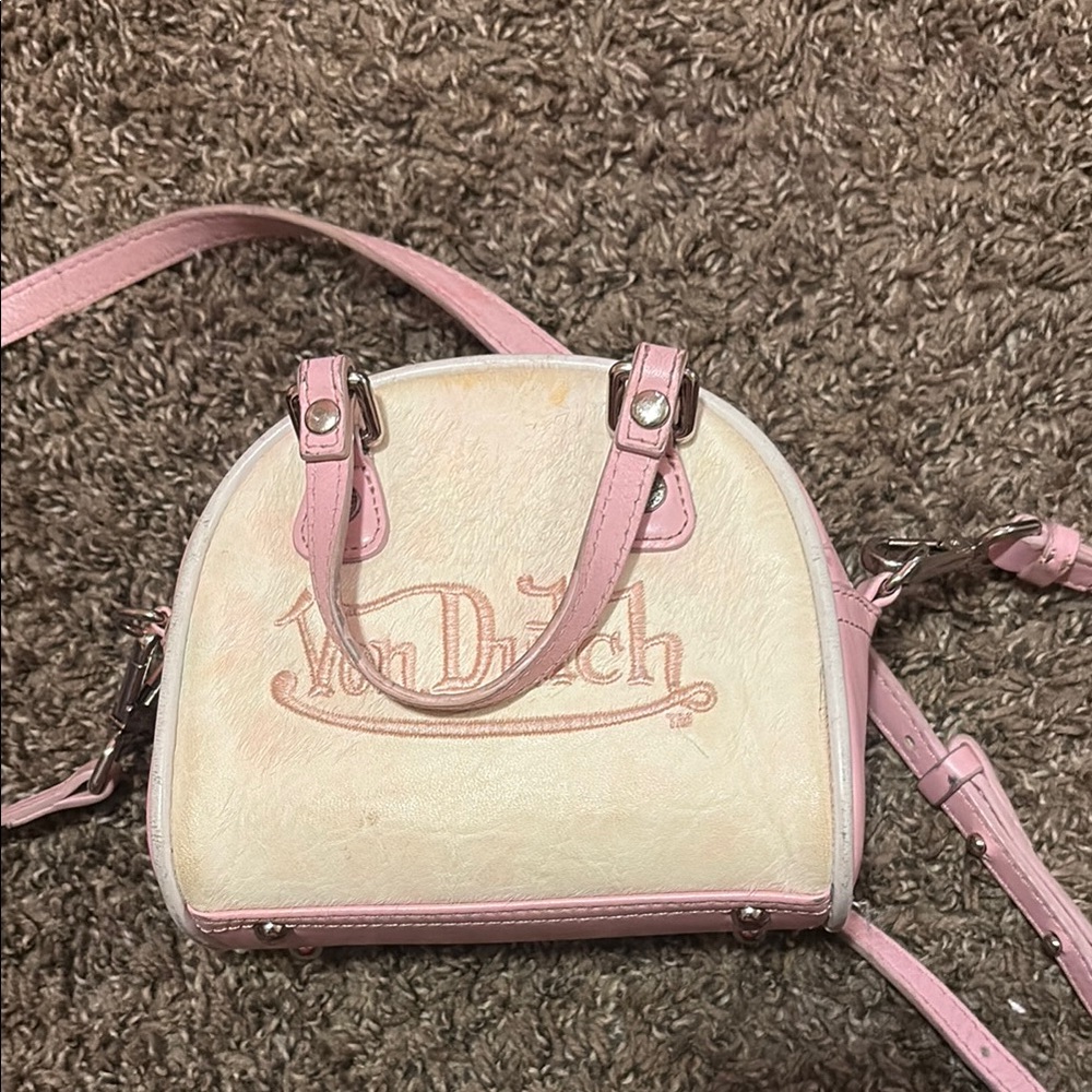 Von Dutch Mini Bag in Cream and Pink